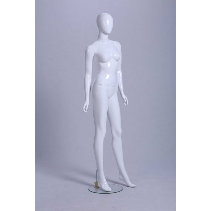 Mannequin femme - Pleine Figure, bras sans tête, à gauche sur la hanche,  jambe gauche Bent - Blanc