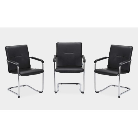 Chaise Rumba similicuir noir