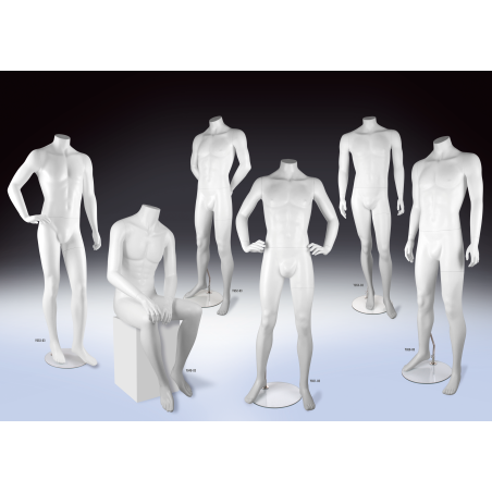 Mannequin vitrine homme blanc sans tête