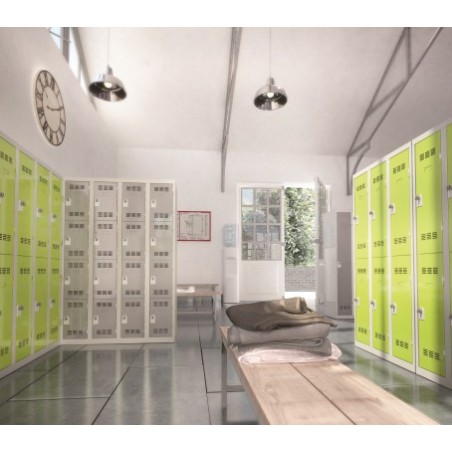 Vestiaire 3 colonnes multicases 90cm monobloc soudé