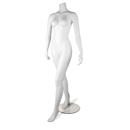 Mannequin vitrine femme blanc jambe avant tête au choix