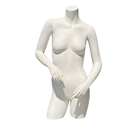 Buste Torso Femme avec bras blanc mat