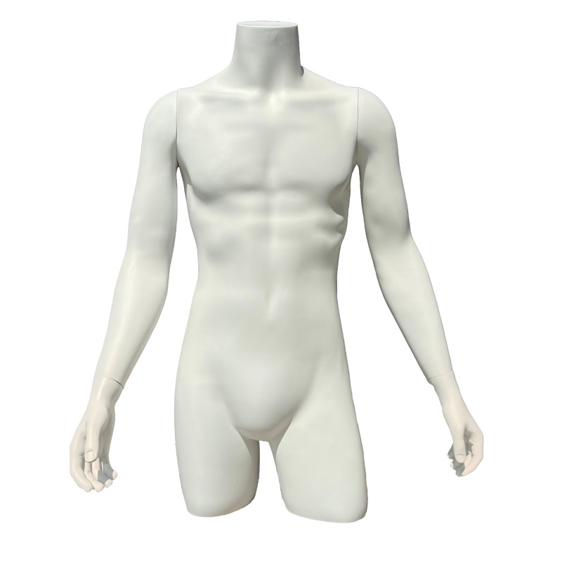 Buste Torso Homme avec bras blanc mat