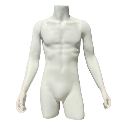 Buste Torso Homme avec bras blanc mat