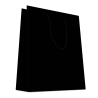 20 Sacs cabas unis noir brillant poignées cordelières 170g
