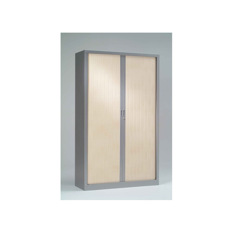 Armoire monobloc Bi-couleur portes à rideaux H.198 cm
