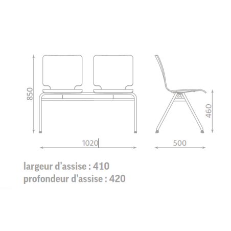 Chaise Axo par 2 hêtre multiplis
