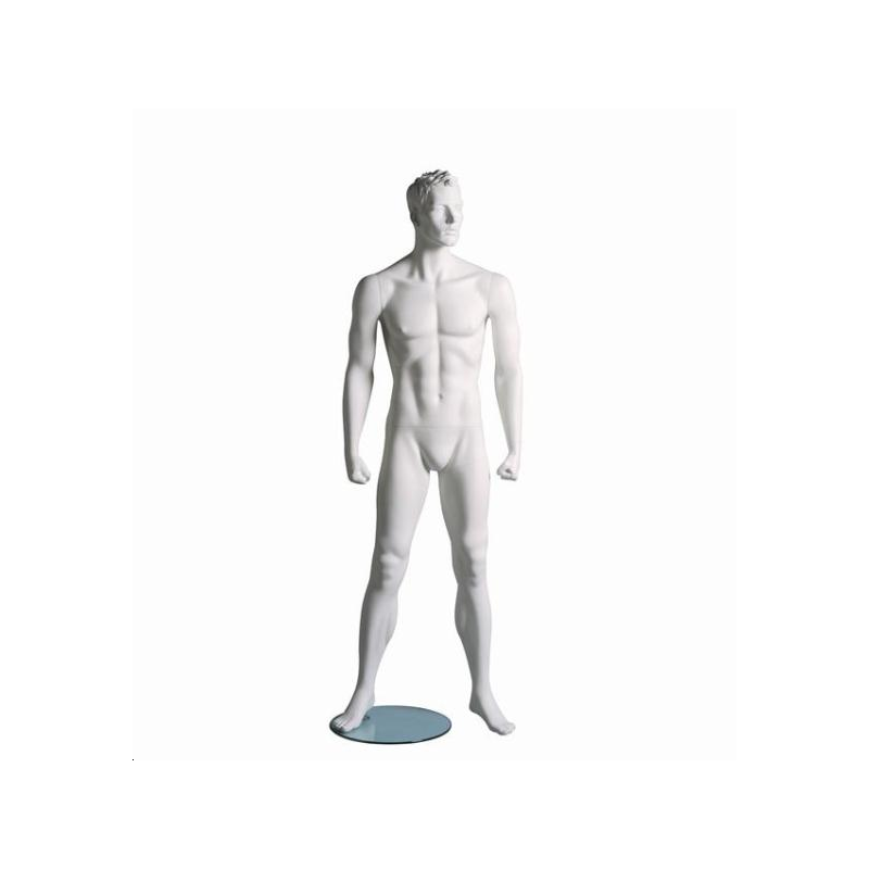 Mannequin sportif homme fitness A blanc