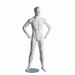 Mannequin sportif homme fitness B blanc