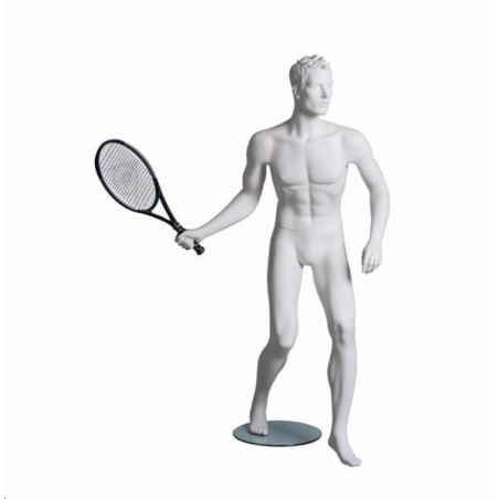 Mannequin sportif homme tennisman blanc
