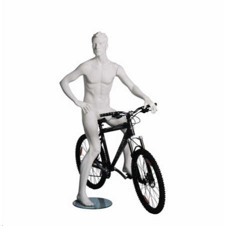 Mannequin sportif homme cycliste blanc