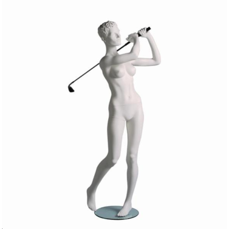 Mannequin sportif femme golfeur blanc