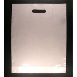 Sacs plastiques poignées découpées blanc 40µ 35x45+5 cm