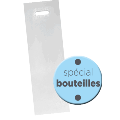 200 Sacs plastiques poignées découpées transparents