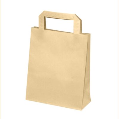 250 Sacs cabas kraft Brun 70g L20xP10xH25 cm poignées plates