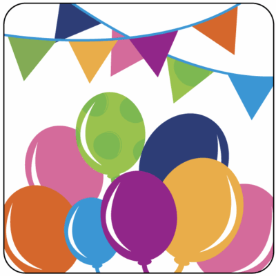 500 Étiquettes "Festif" Multicolore