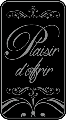 500 Étiquettes "Plaisir d'offrir" fond noir