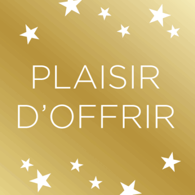 500 Étiquettes "Plaisir d'offrir" or