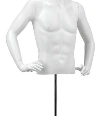 Buste homme court sur base mains hanches