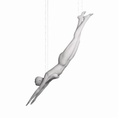 Mannequin sportif femme plongeur blanc