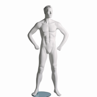 Mannequin sportif homme fitness B blanc