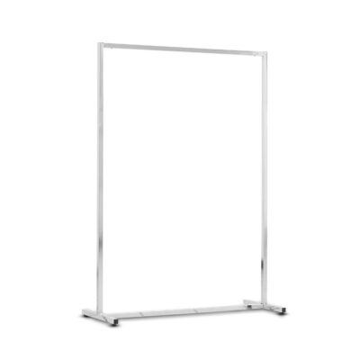 Portant droit boutique chromée L.85xP.45xH.155 cm