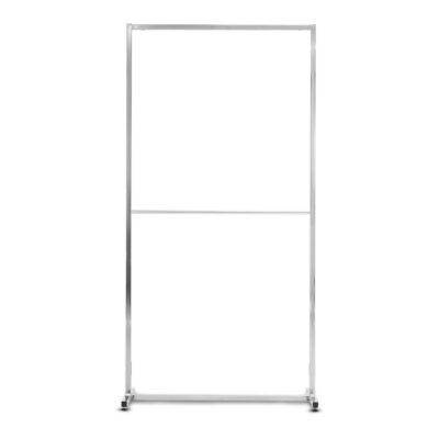 Portant tube carré avec barre intermédiaire L.85xP.45xH.170 cm