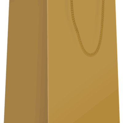 Sac bouteille Or poignées cordelières L11xP11xH39cm x20