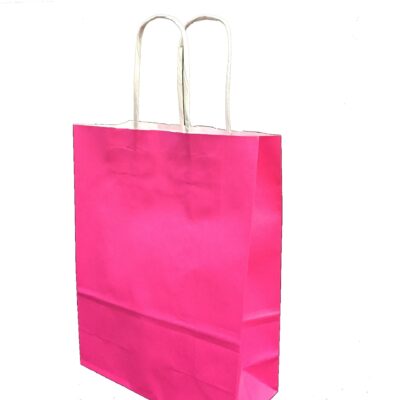 Sac papier kraft Fuchsia L18xP8xH24 cm x50