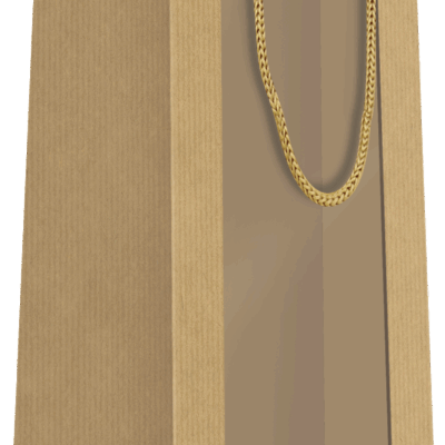Sac bouteille kraft brun vergé avec fenêtre L11xP11xH39 cm x20