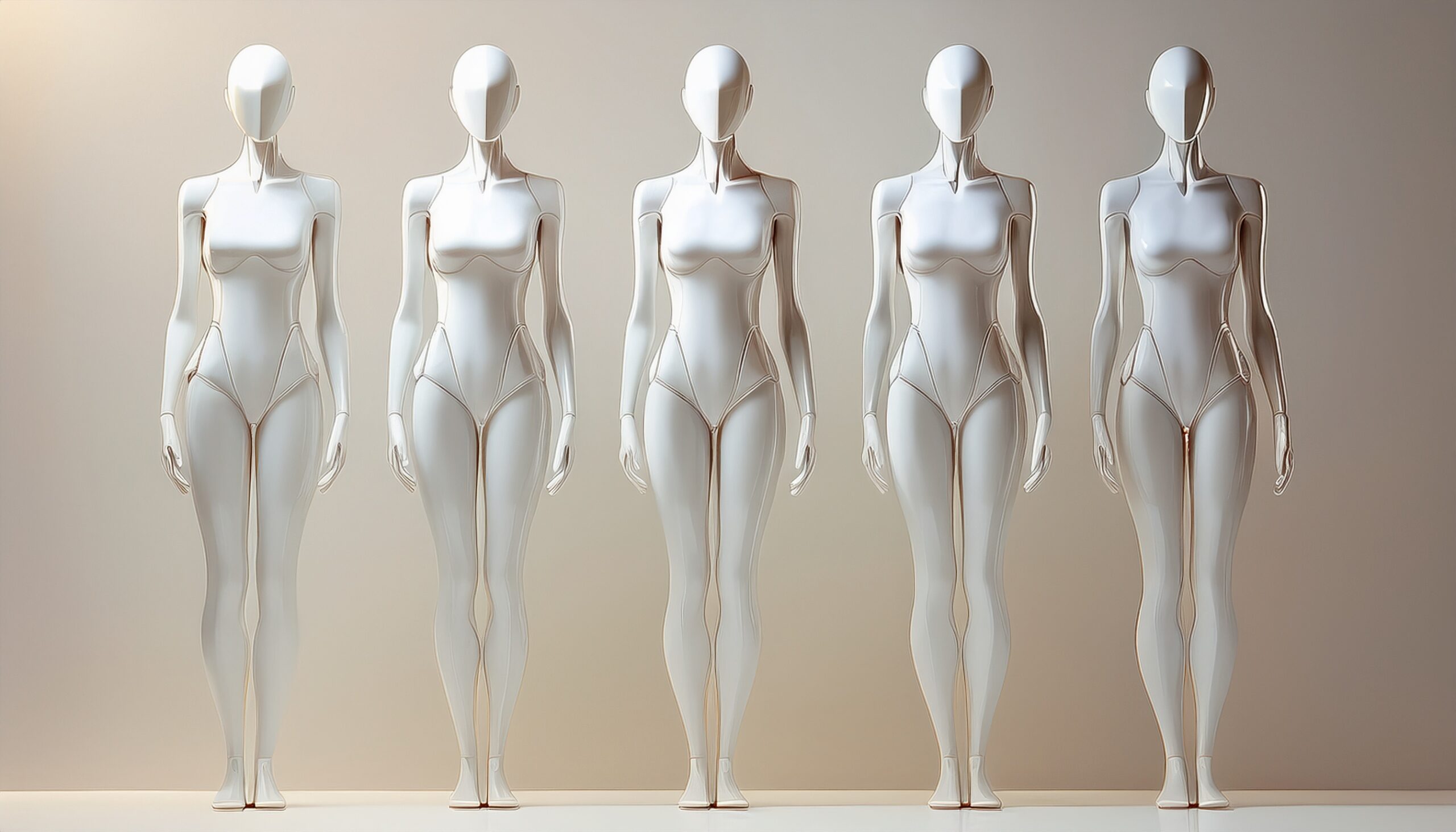 Mannequins professionnels de vitrine pour présentation de vêtements en boutique