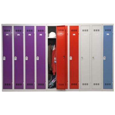 Alternative view of Vestiaire 3 colonnes monobloc soudé industrie propre