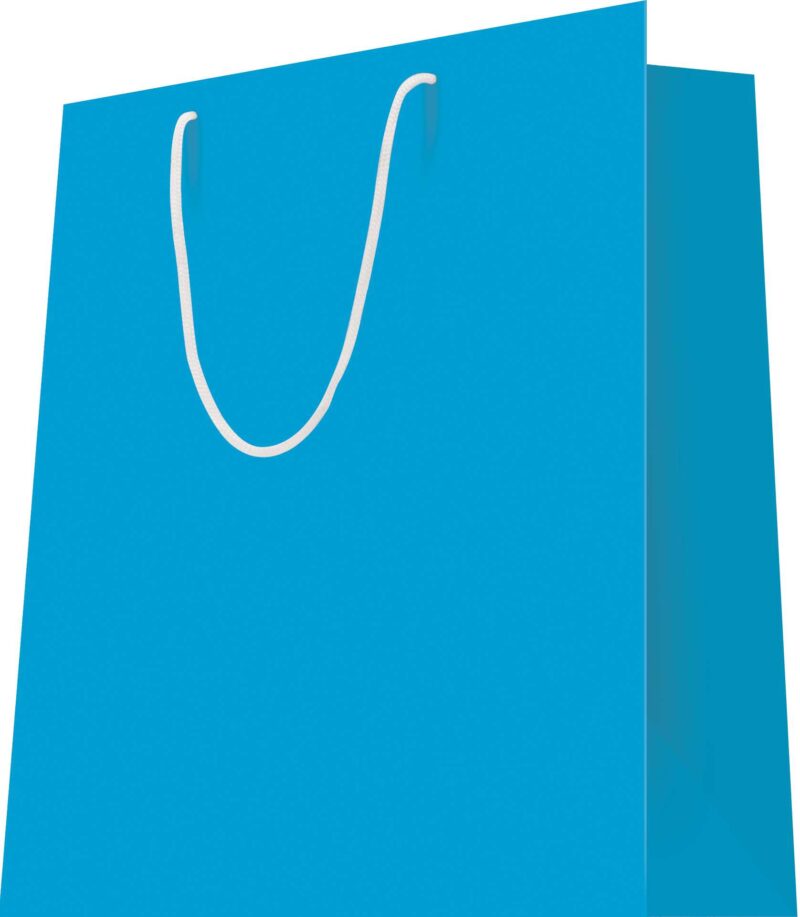 20 Sacs cabas luxe L12xP7xH15 cm poignées cordelières Bleu
