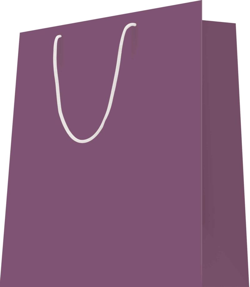 20 Sacs cabas luxe L12xP7xH15 cm poignées cordelières Violet