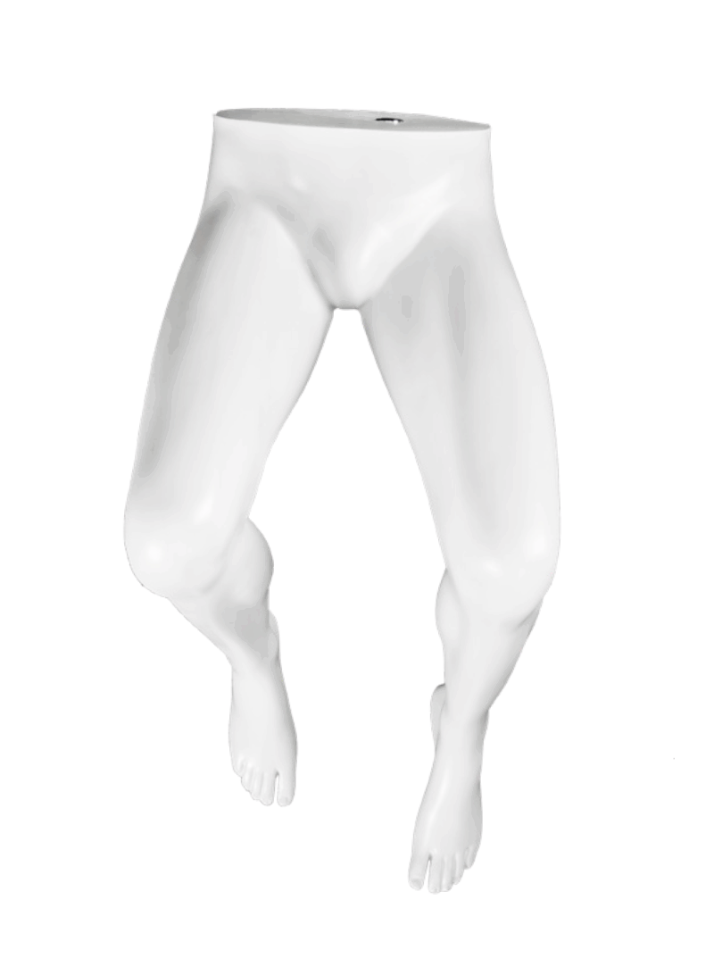 Jambes pliées Homme blanc à suspendre