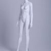 Mannequin Femme laqué blanc brillant tête oeuf déhanché