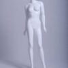 Mannequin Femme laqué blanc brillant tête oeuf Jambe avant