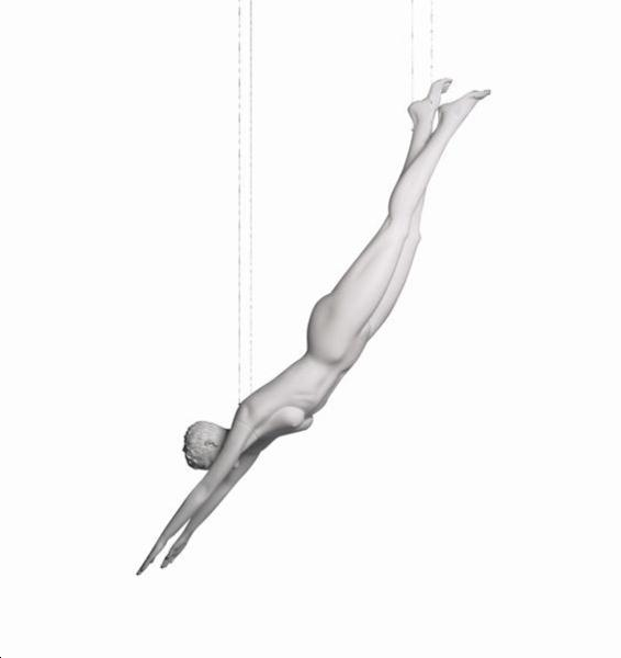 Mannequin sportif femme plongeur blanc