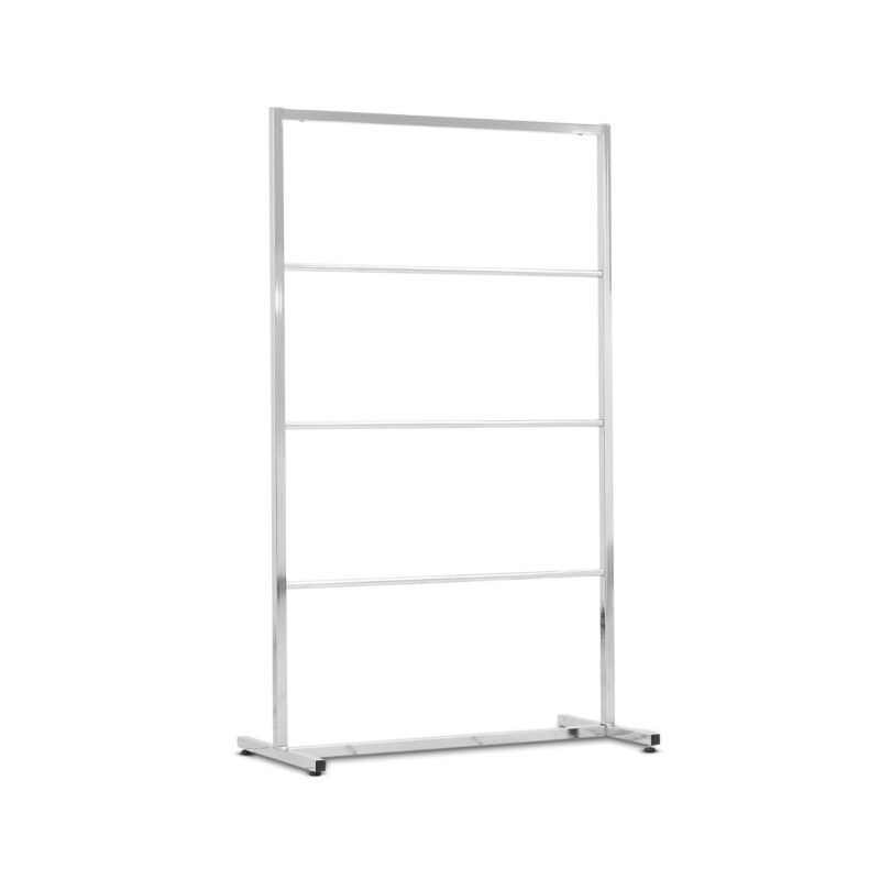 Portant tube carré avec 3 barres intermédiaires L.85xP.45xH.140 cm