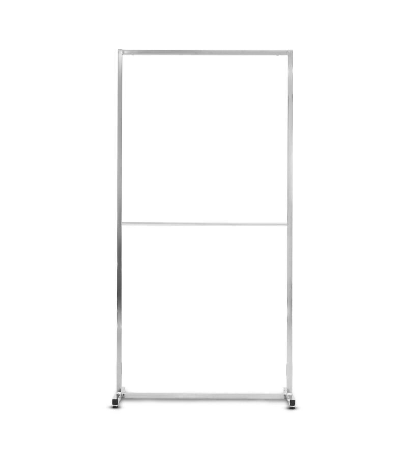 Portant tube carré avec barre intermédiaire L.85xP.45xH.170 cm