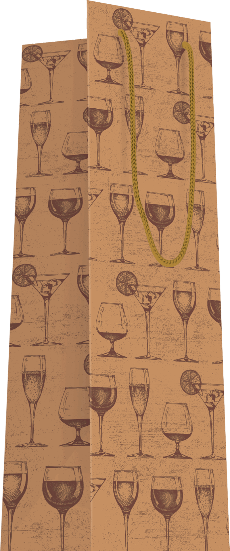 Sac bouteille Verres poignées cordelières L11xP11xH39cm x20