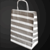 Sac papier kraft rayures Taupe L35xP14xH40cm x50