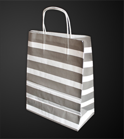 Sac papier kraft rayures Taupe L35xP14xH40cm x50