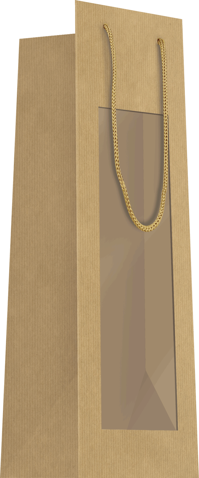 Sacs bouteille kraft Brun gaufré ligné L11xP11xH39 cm x20
