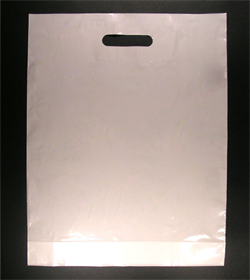 Sacs plastiques poignées découpées blanc 51µ 35x45+5 cm