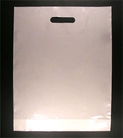 Sacs plastiques poignées découpées blanc 51µ 45x50+5 cm