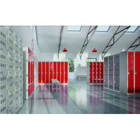 Alternative view of Vestiaire 2 colonnes monobloc soudé industrie propre
