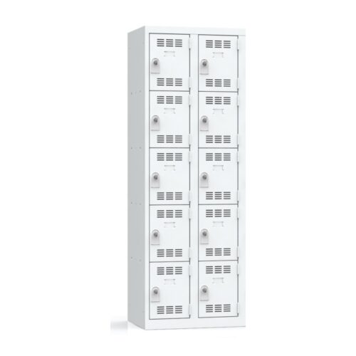 Alternative view of Vestiaire 2 colonnes multicases 80cm monobloc soudé