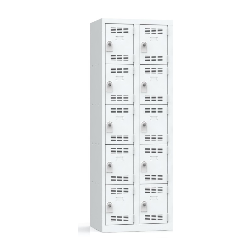 Alternative view of Vestiaire 2 colonnes multicases 80cm monobloc soudé