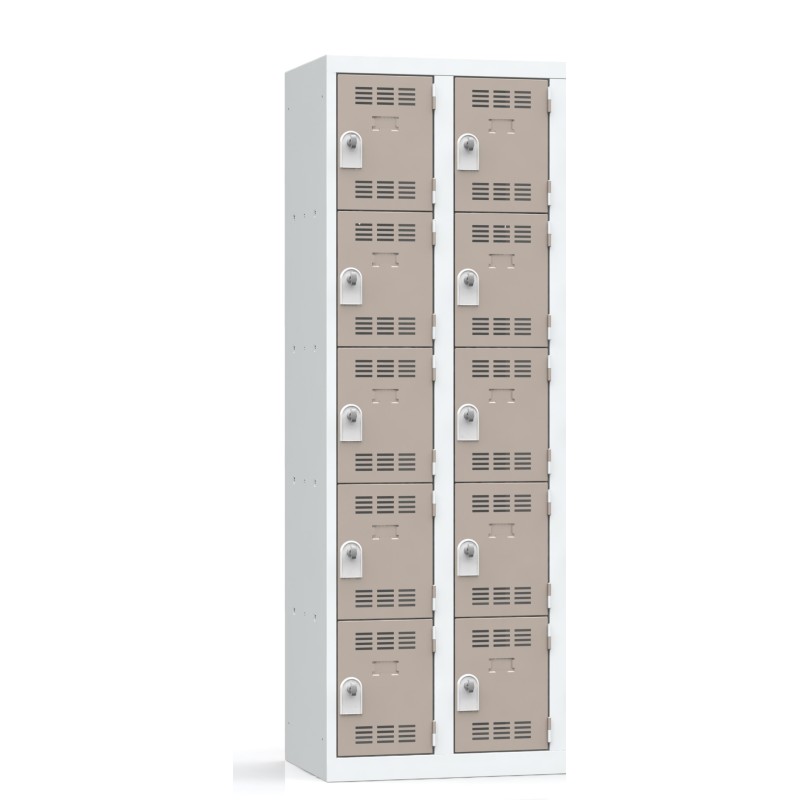 Alternative view of Vestiaire 2 colonnes multicases 60cm monobloc soudé